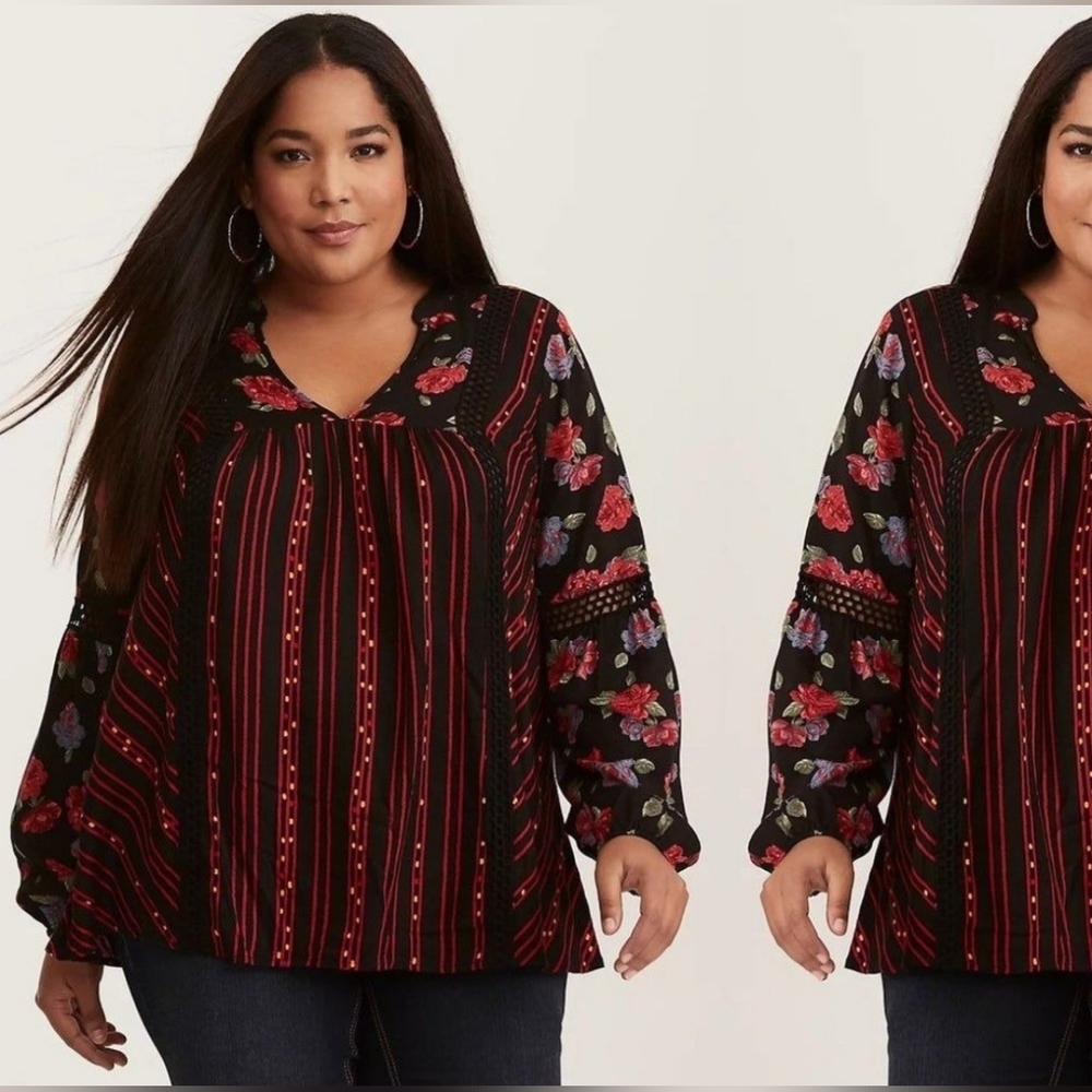 TORRID Boho floral print long sleeves plus size 5 28